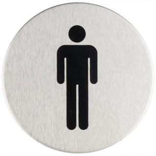 Oznaczenie toalety męskiej metalowe okrągłe Sanitario