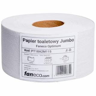 Papier toaletowy JUMBO Faneco Optimum 12 rolek 2 warstwy 115 m średnica 18 cm celuloza + makulatura