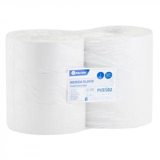 Papier toaletowy Merida Klasik 6 rolek 1 warstwa 340 m średnica 23 cm biały makulatura