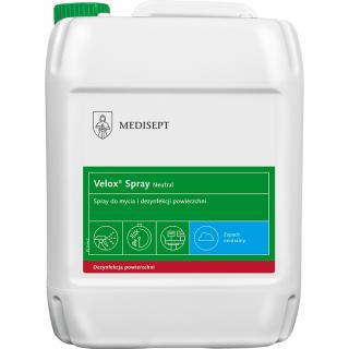 Płyn do mycia i dezynfekcji sprzętu medycznego Medisept Velox Spray Neutral 5 litrów
