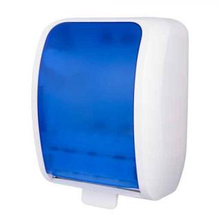 Podajnik na ręczniki papierowe w rolce COSMOS autocut JM-Metzger plastik niebiesko-biały