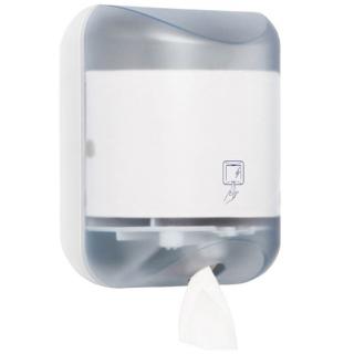 Podajnik na ręczniki papierowe w rolce lub papier toaletowy Merida MINI, transparentne tworzywo ABS