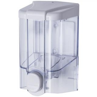 Pojemnik na mydło w płynie Faneco JET 500 ml, transparentne tworzywo ABS
