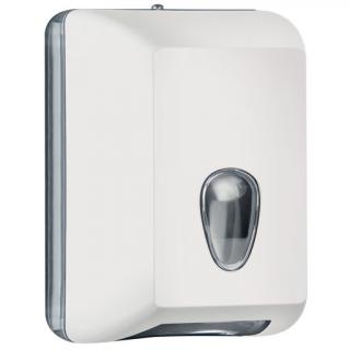 Pojemnik na papier toaletowy w listkach Marplast, białe tworzywo ABS