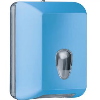 Pojemnik na papier toaletowy w listkach Marplast, niebieskie tworzywo ABS