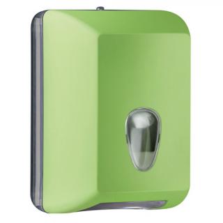 Pojemnik na papier toaletowy w listkach Marplast, zielone tworzywo ABS