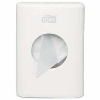Pojemnik na woreczki sanitarne Tork, białe tworzywo ABS