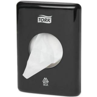 Pojemnik na woreczki sanitarne Tork, czarne tworzywo ABS