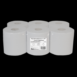 Ręcznik papierowy w rolce Faneco Optimum 6 szt. 2 warstwy 125m biała celuloza + makulatura