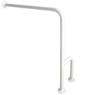 Uchwyt dla niepełnosprawnych mocowany do podłogi i ściany lewy Faneco ⌀ 25 mm, 80 cm, stal kolor biały