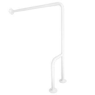 Uchwyt dla niepełnosprawnych mocowany do podłogi i ściany prawy Faneco ⌀ 25 mm, 70 cm, stal kolor biały