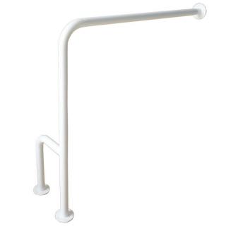 Uchwyt dla niepełnosprawnych mocowany do podłogi i ściany prawy Faneco ⌀ 25 mm, 80 cm, stal kolor biały