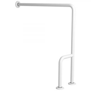 Uchwyt dla niepełnosprawnych mocowany do podłogi i ściany prawy Faneco ⌀ 32 mm, 70 cm, stal kolor biały