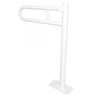 Uchwyt dla niepełnosprawnych uchylny mocowany do podłogi Faneco ⌀ 25 mm, 50 × 80 cm, stal kolor biały