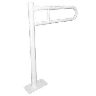 Uchwyt dla niepełnosprawnych uchylny mocowany do podłogi Faneco ⌀ 25 mm, 80 × 80 cm, stal kolor biały