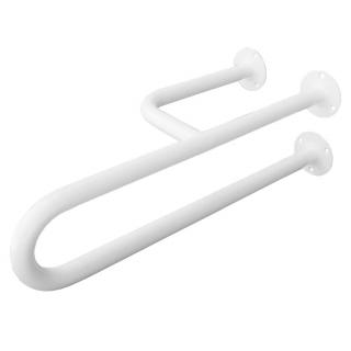 Uchwyt dla niepełnosprawnych umywalkowy 3-podporowy lewy Faneco ⌀ 25 mm, 60 cm, stal kolor biały