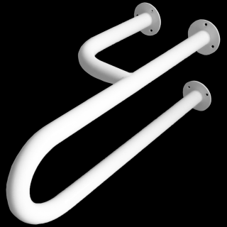 Uchwyt dla niepełnosprawnych umywalkowy 3-podporowy lewy Faneco ⌀ 25 mm, 80 cm, stal kolor biały