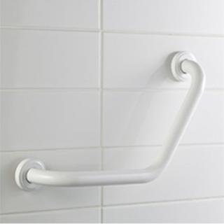 Uchwyt do wanny kątowy ⌀ 25, 22 × 22 cm PRO Bisk, stal kolor biały