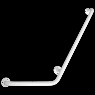 Uchwyt do wanny kątowy prawy Faneco ⌀ 25 mm, 80 × 40 cm, stal kolor biały