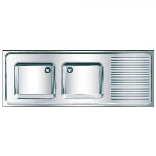 Zlew dwukomorowy gospodarczy KWC 600 × 1600 × 1200 mm