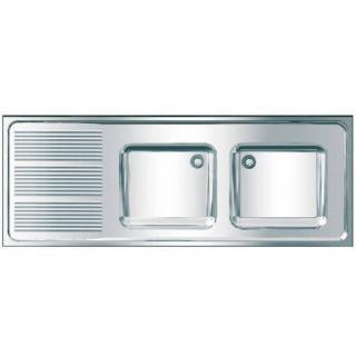 Zlew dwukomorowy gospodarczy KWC 600 × 382 × 1600 mm