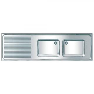 Zlew dwukomorowy gospodarczy KWC 600 × 432 × 2000 mm