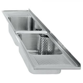 Zlew gospodarczy KWC z dwoma nieckami KWC 2200 × 357 × 550 mm
