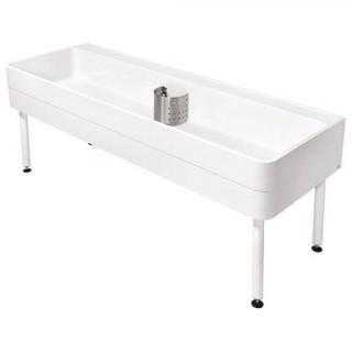 Zlew gospodarczy KWC z półką i przelewem rurkowym KWC 2000 × 300/800 × 700 mm