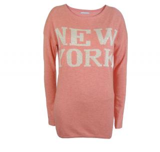 Sweter oversize tunika NEW YORK łosoś
