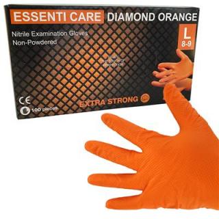 Rękawiczki Essenti Care Diamond Orange nitrylowe (pomarańczowe) rozmiar L