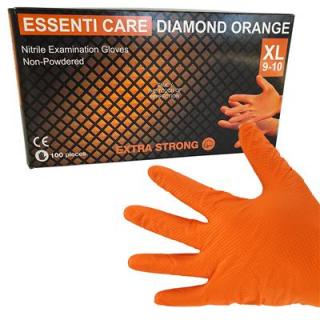 Rękawiczki Essenti Care Diamond Orange nitrylowe (pomarańczowe) rozmiar XL