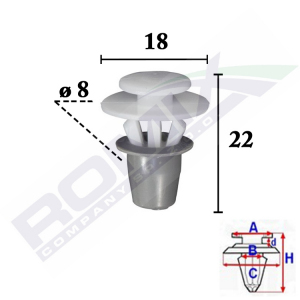 Spinka listwy SEAT VW H-22  Ø-8