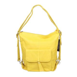 MIL OLA torebka-plecak skórzany damski żółty MIL OLA torebka-plecak skórzany damski żółty