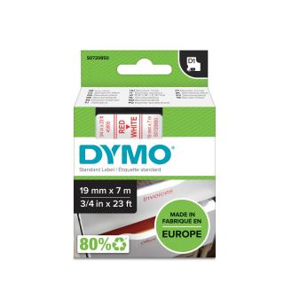 Taśma DYMO D1 - 19 mm x 7 m biała / czerwony nadruk S0720850 / 45805 Autoryzowany Dystrybutor DYMO. Sklep stacjonarny - Warszawa!