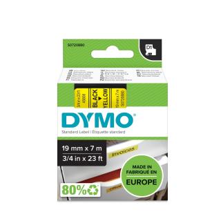 Taśma DYMO D1 - 19 mm x 7 m żółta czarny nadruk S0720880 / 45808 Autoryzowany Dystrybutor DYMO. Sklep stacjonarny - Warszawa!