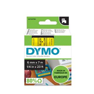 Taśma DYMO D1 - 6 mm x 7 m żółta / czarny nadruk S0720790 / 43618 Autoryzowany Dystrybutor DYMO. Sklep stacjonarny - Warszawa!