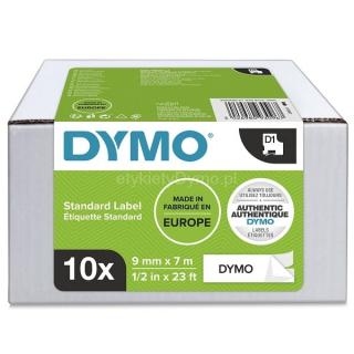 Taśma DYMO D1 - 9 mm x 7 m biała / czarny nadruk 2093096 - S0720680 / 40913 (10 szt) Autoryzowany Dystrybutor DYMO. Sklep stacjonarny - Warszawa!