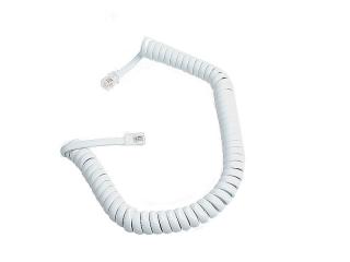 Kabel telefoniczny słuchawkowy spiralny biały (2m)
