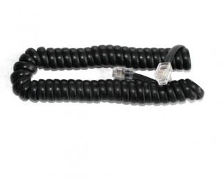 Kabel telefoniczny słuchawkowy spiralny czarny (1,5m)