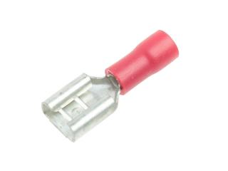 Konektor  izolowany żeński  6,3mm  czerwony (10szt)