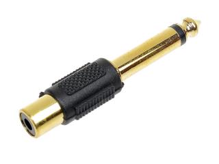 Przejście  wtyk jack 6,3mm  - gniazdo RCA złote