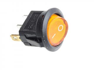 Przełącznik kołyskowy SMRS101  podświetlenie żółte 12V  d20mm