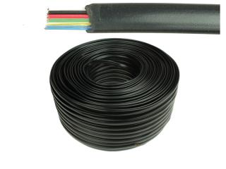 Przewód kabel telefoniczny 6 żył CCS linka czarny (3m)