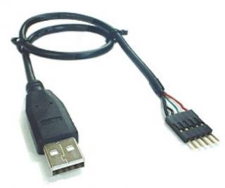Wtyk USB TYP A  z przewodem z wtykiem 1x5PIN 30cm