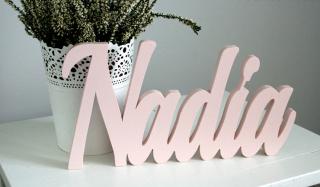 Drewniany napis imię literki Nadia