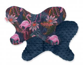 Poduszka antywstrząsowa BOBONO motylek - flamingi/granatowy
