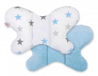 Poduszka antywstrząsowa BOBONO motylek - gwiazdy szaro-niebieskie/niebieski