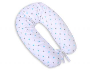 Poduszka dla kobiet w ciąży, ciążowa, do spania i karmienia - Gwiazdki niebiesko-szare