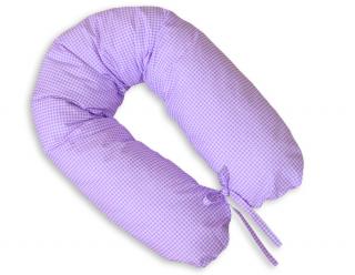 Poduszka dla kobiet w ciąży, ciążowa, do spania i karmienia - Kratka fioletowa