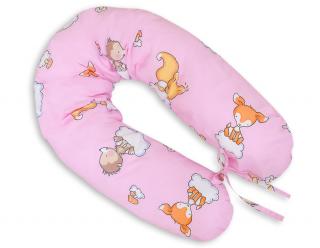 Poduszka dla kobiet w ciąży, ciążowa, do spania i karmienia - Leśne zwierzątka różowe